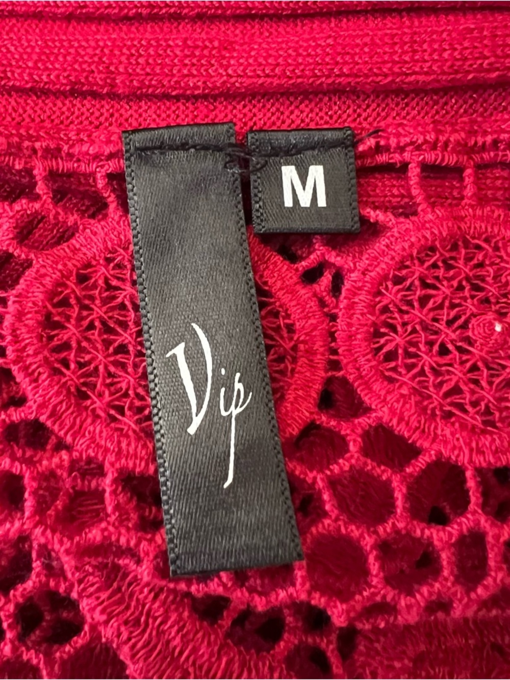 VIP Red Ribbed Open-Front Cardigan Sweater - Picture 8 of 10